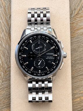 Citizen Eco-Drive AT8110-53E Radio Controlled World Time Chronograph Watch